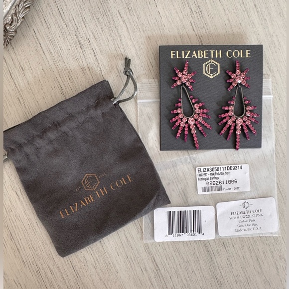 Elizabeth Cole Pink Crystal Remington Statement Earrings - Picture 8 of 8